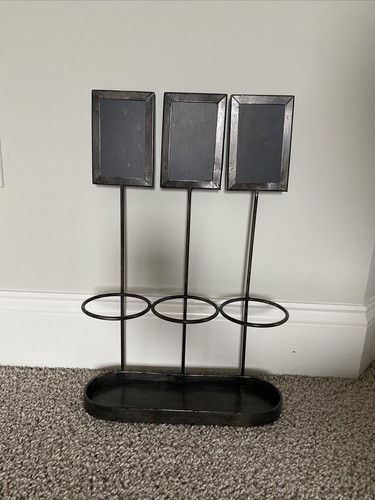 Metal wine three bottle holder - metal,